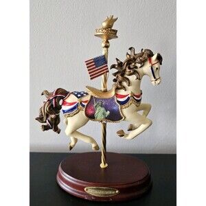 Patriotic Carousel Collection Horse Liberty and Justice for All American Flag